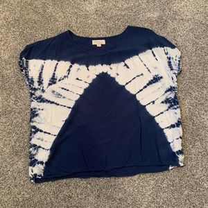 Navy Blue and White Tie die breezy oversized top